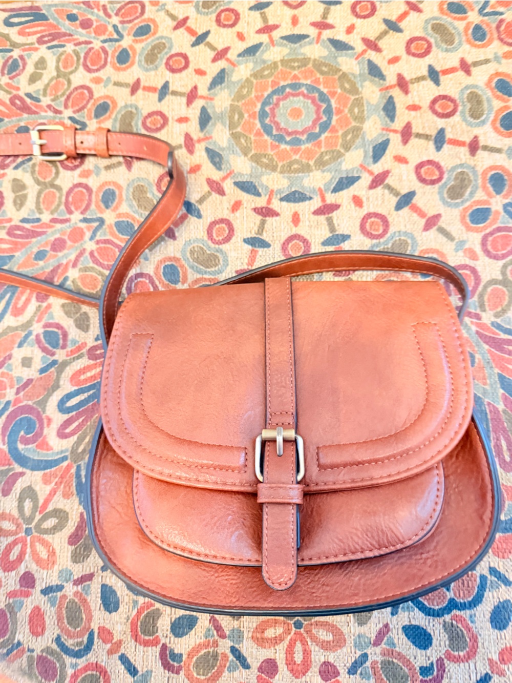 Classic Leather Crossbody Bag in Dusty Rose
